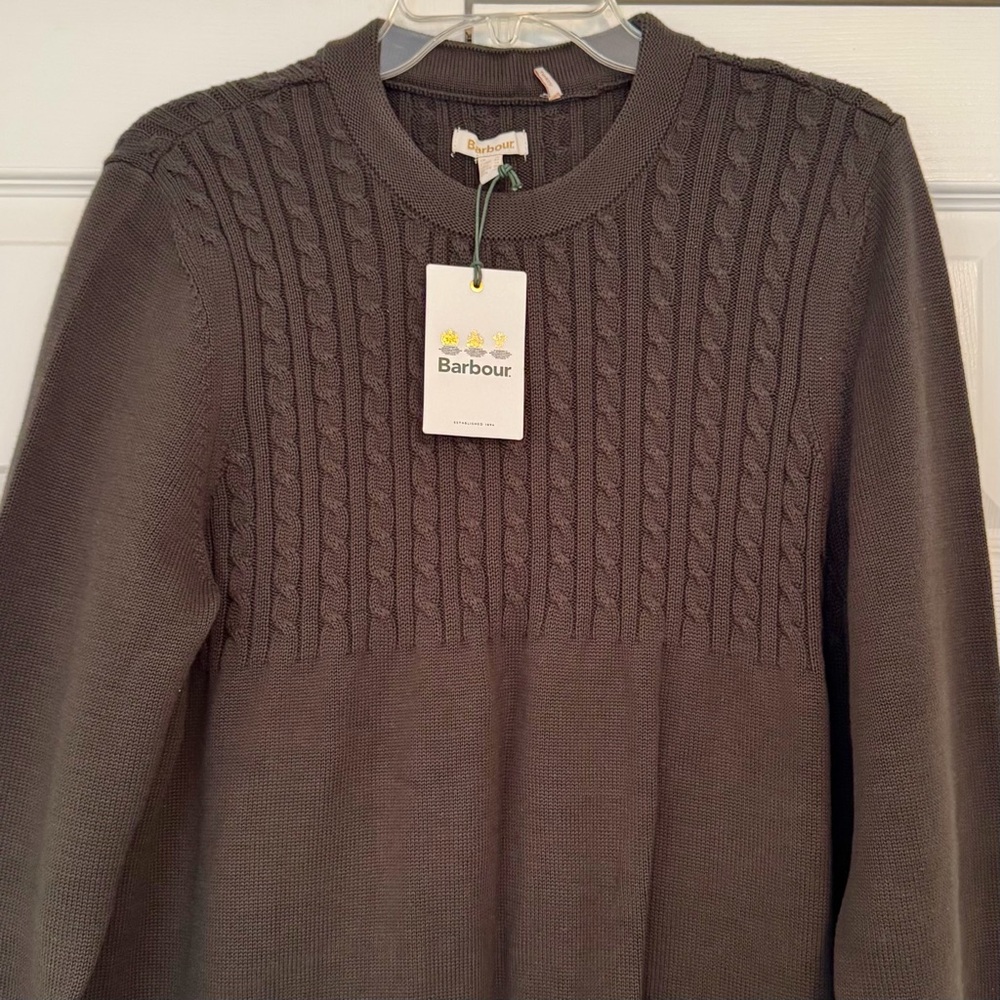 NWT Barbour Stitch Guernsey Dress Olive 14 - Picture 7 of 16